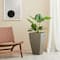 Glitzhome® 23" Eco-Friendly Oversized Faux Concrete Square Fluted Pot Planters, 2ct.